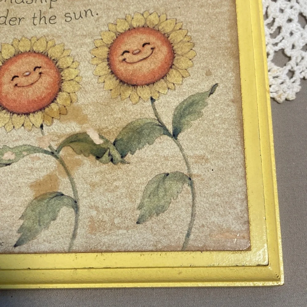 Vintage Sunflower Friendship Wall Plaque Hallmark